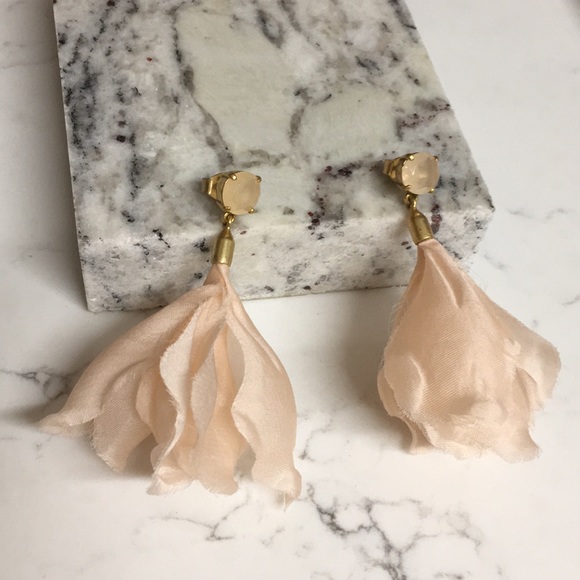 J. Crew Soft Petal Drop Earrings, Pink/Blush - Picture 2 of 4